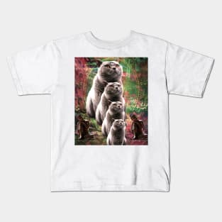 Cute Funny Buddha Cat - Third Eye Cat Kids T-Shirt